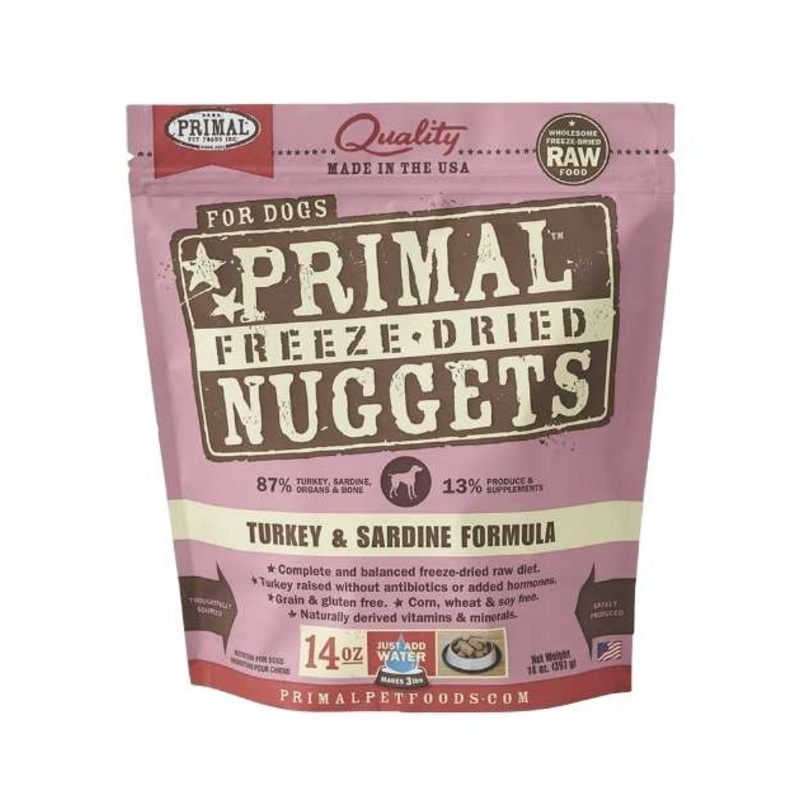 Primal Freeze Dried Nuggets Turkey & Sardine Formula Dog Food