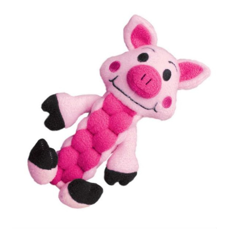 Kong Pudge Braidz Pig Plush Dog Toy