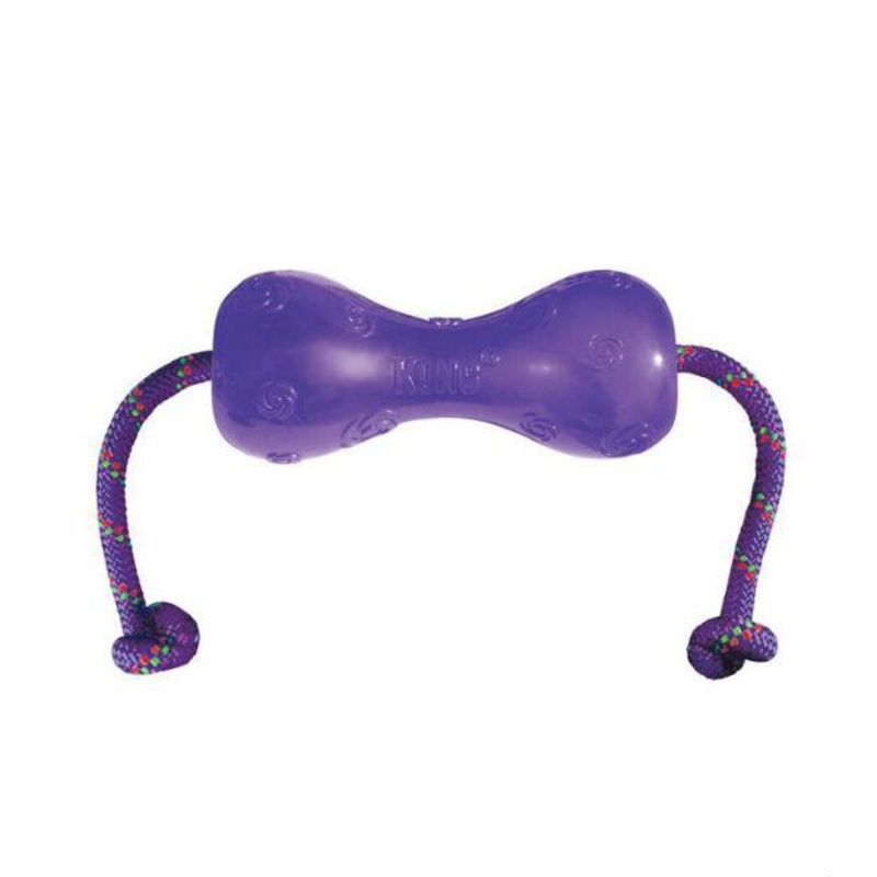 Kong Squeezz Dumbbell with Rope Dog Toy