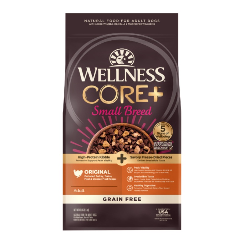 Wellness CORE+ Small Breed Grain Free Original Adult Dry Dog Food (Deboned Turkey, Turkey Meal & Chicken Meal Recipe)