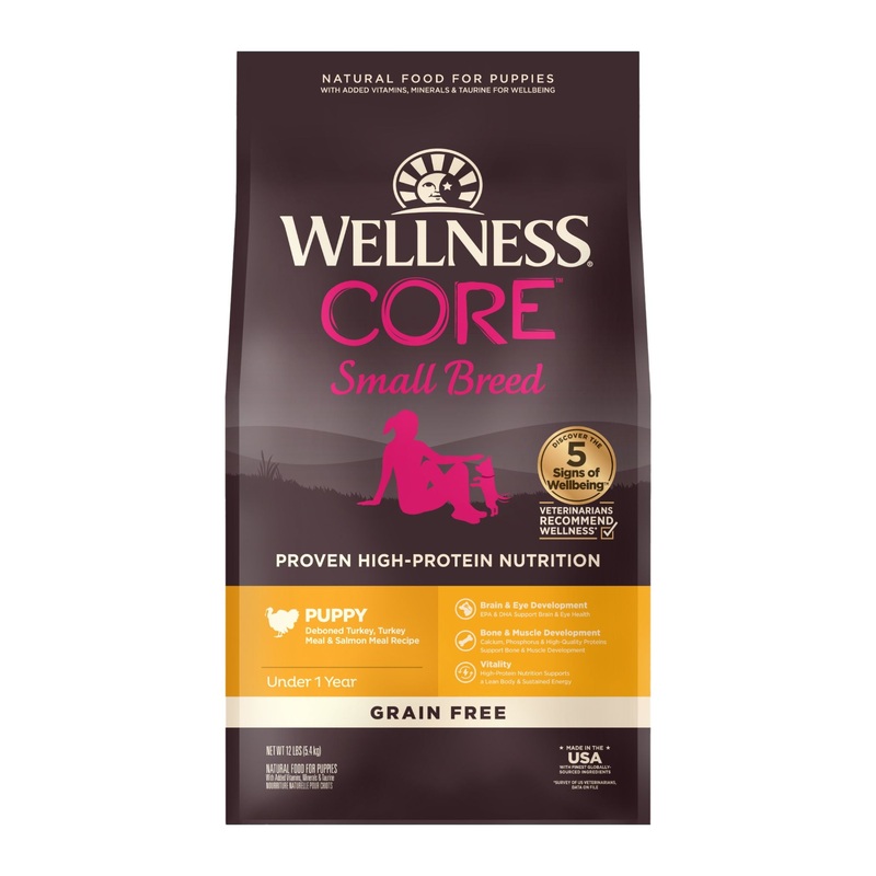 Wellness CORE Small Breed Grain Free Puppy Dry Dog Food (Deboned Turkey, Turkey Meal & Salmon Meal Recipe)