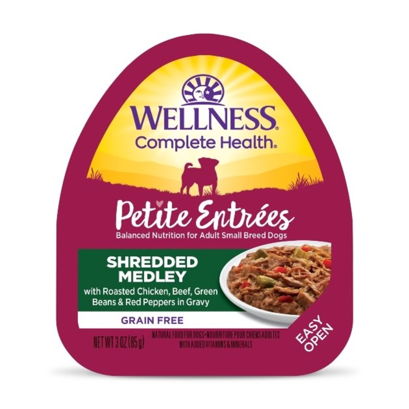 Wellness Petite Entrees Shredded Medley (Roasted Chicken, Beef, Green Beans & Red Peppers) Wet Dog Food