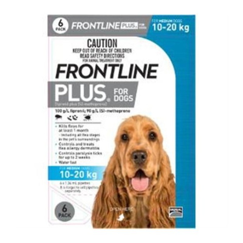 Frontline Plus Flea & Tick Treatment For Medium Dogs (10kg - 20kg)
