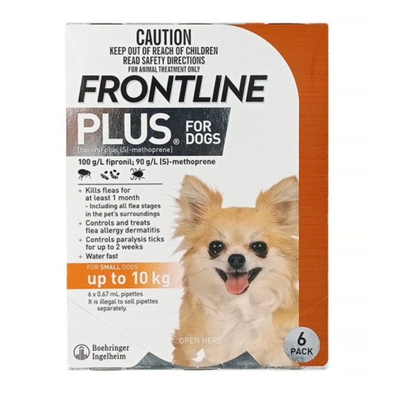 Frontline Plus Flea & Tick Treatment For Small Dogs (Up to 10kg)