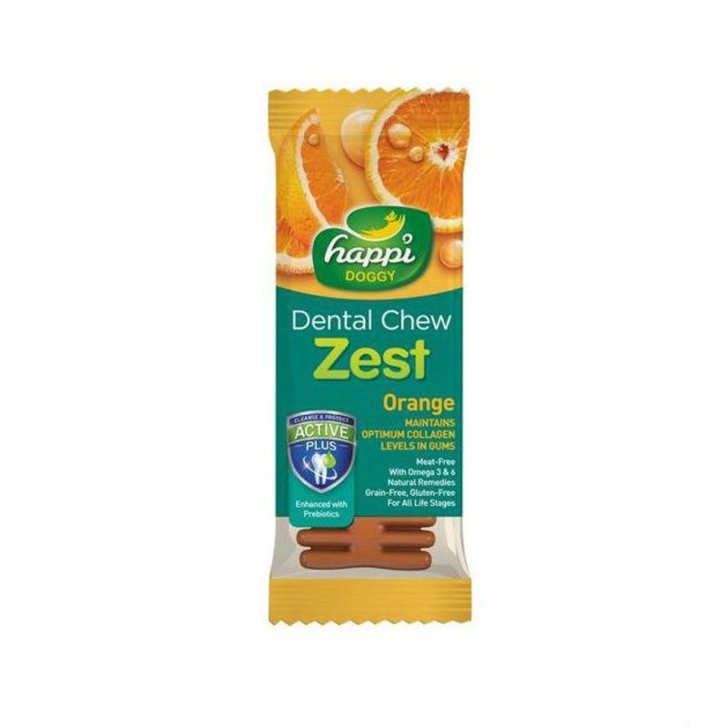 Happi Skippi (Happi Doggy) ZEST Dental Dog Chews (Orange)