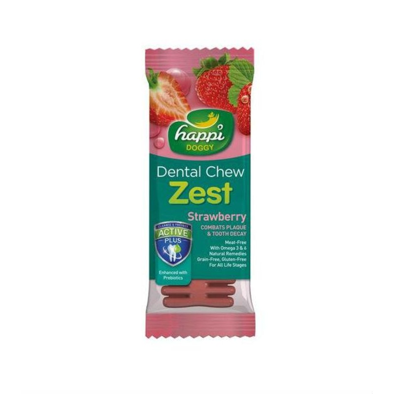 Happi Skippi (Happi Doggy) ZEST Dental Dog Chews (Strawberry)