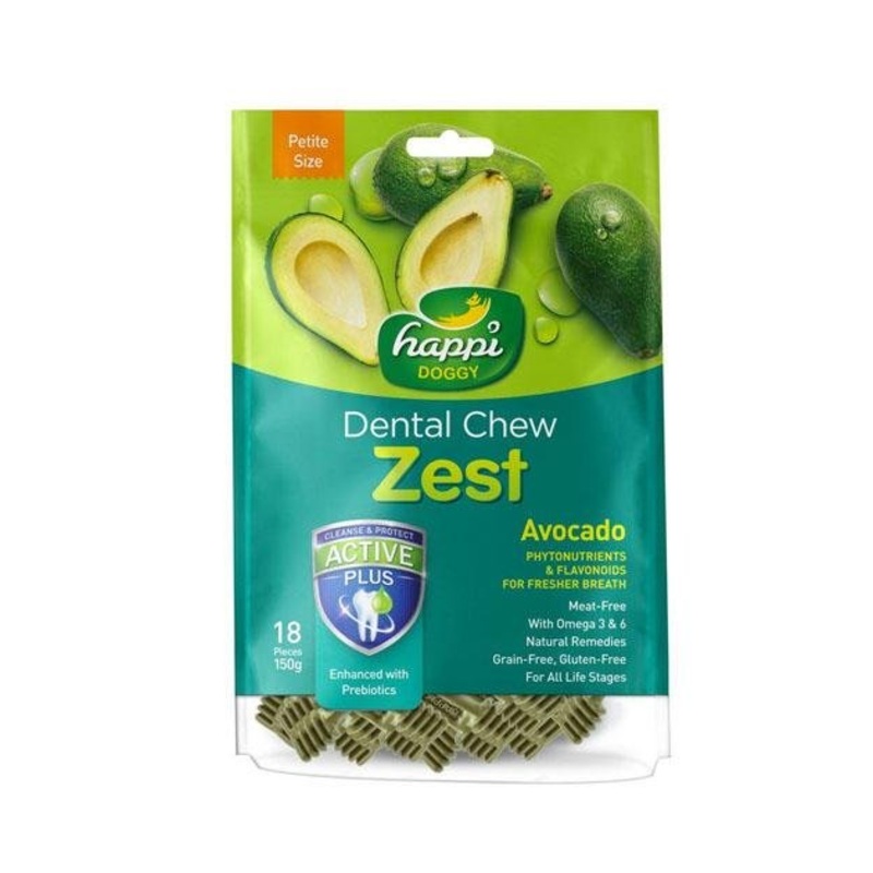 Happi Skippi (Happi Doggy) ZEST Petite Dental Dog Chews (Avocado)