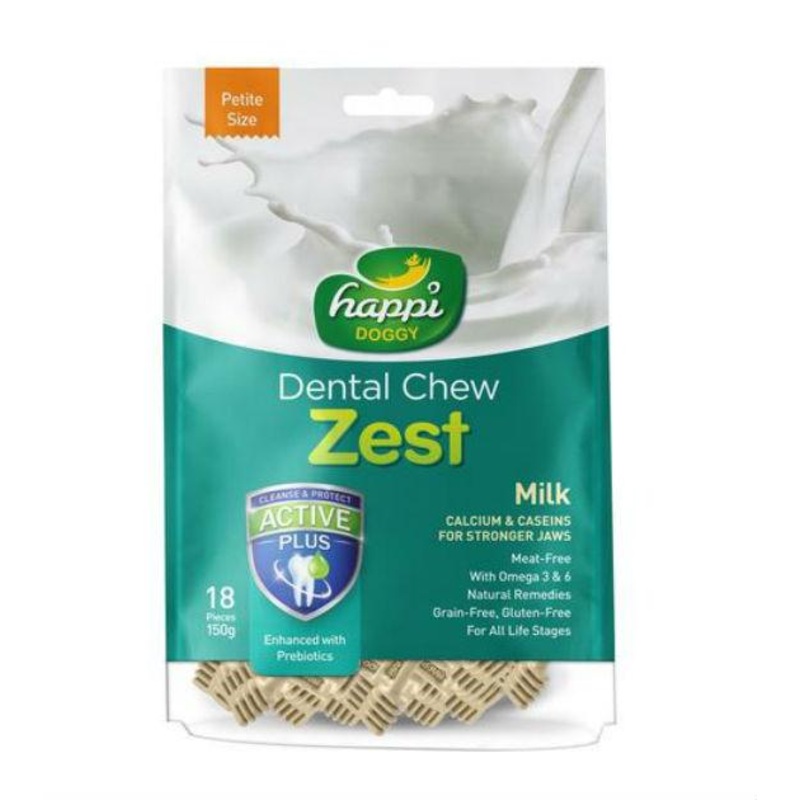 Happi Skippi (Happi Doggy) ZEST Petite Dental Dog Chews (Milk)