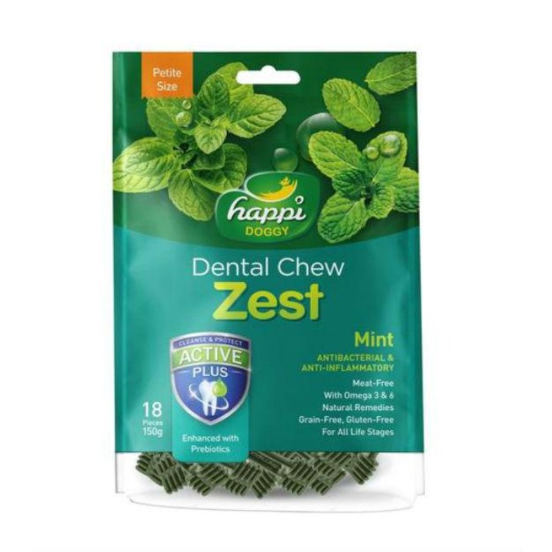 Happi Skippi (Happi Doggy) ZEST Petite Dental Dog Chews (Mint)