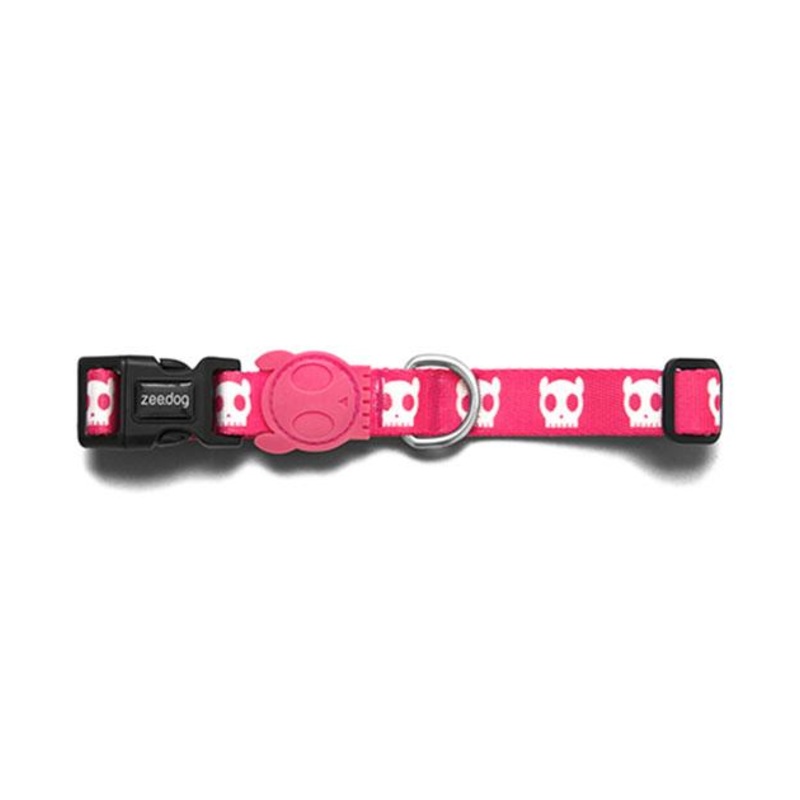Zee.Dog Pink Skull Dog Collar