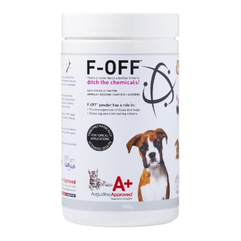 Augustine Approved F-OFF Odour & Pest Relieving Zeolite Powder for Dogs