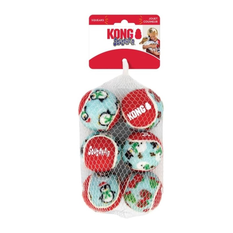 Kong Holiday SqueakAir Balls Dog Toy (6 Pc)