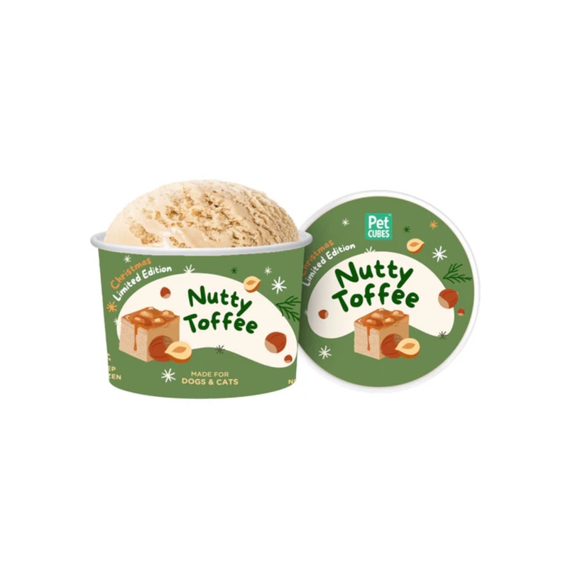 PetCubes Ice Cream For Dogs & Cats (Festive Nutty Toffee)