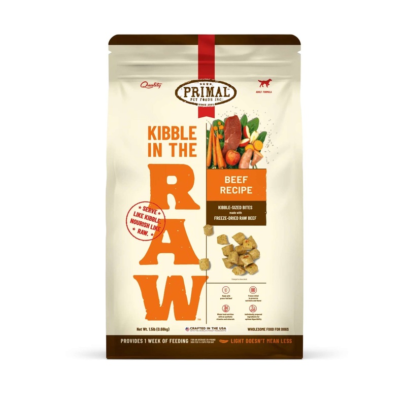 Primal Kibble in the Raw Freeze Dried Dog Food (Beef Recipe With Grains)