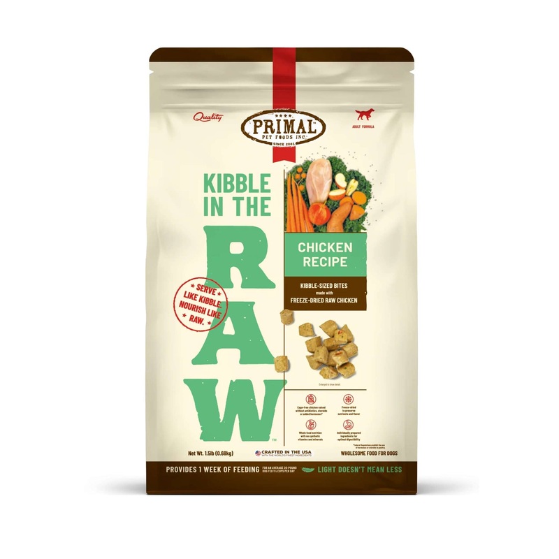 Primal Kibble in the Raw Freeze Dried Dog Food (Chicken Recipe With Grains)