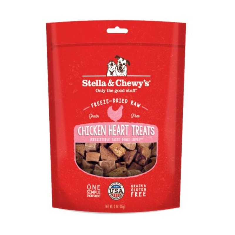 Stella & Chewys Freeze Dried Single Ingredient Chicken Heart Dog Treats