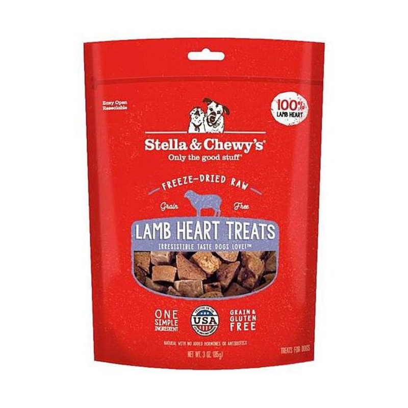 Stella & Chewys Freeze Dried Single Ingredient Lamb Heart Dog Treats