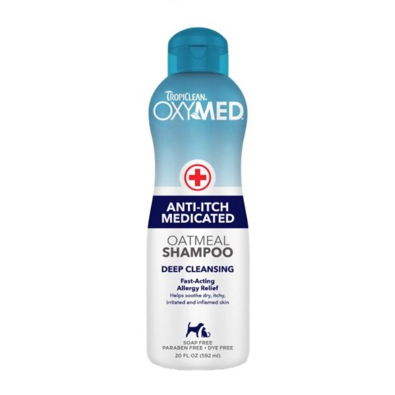 TropiClean OxyMed (Anti-Itch Medicated) Oatmeal Shampoo For Cats & Dogs