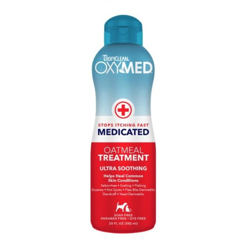 TropiClean OxyMed (Stop Itching Fast Medicated) Oatmeal Treatment Rinse For Cats & Dogs