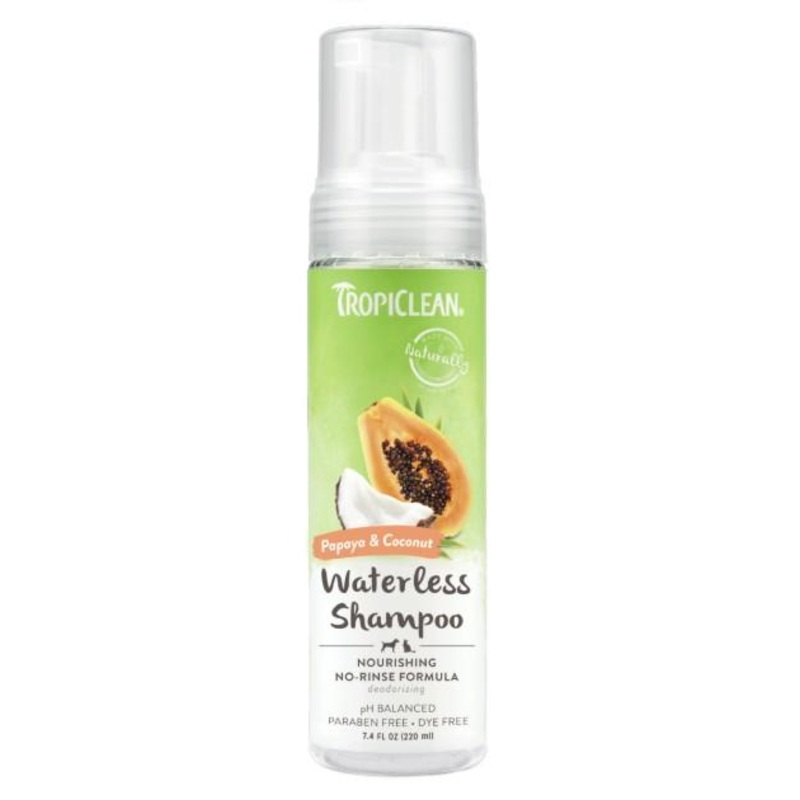 TropiClean Waterless Nourishing Papaya & Coconut Shampoo For Cats & Dogs