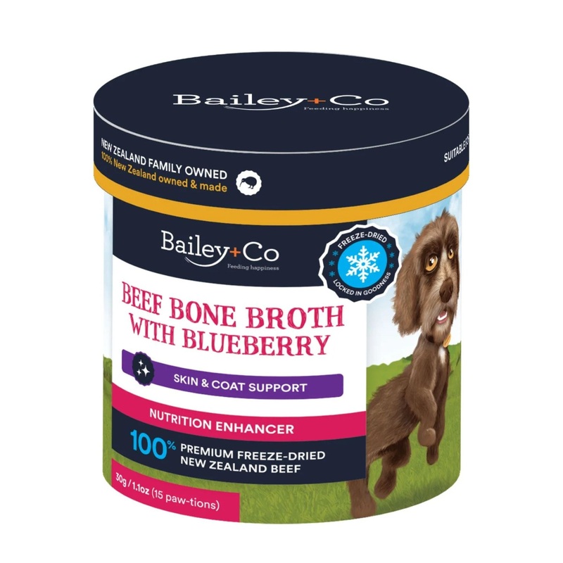 Bailey+Co New Zealand Beef Bone Broth With Blueberry (Skin & Coat Support)
