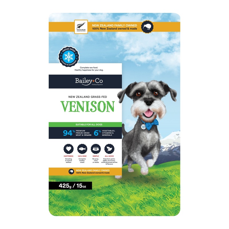 Bailey+Co New Zealand Freeze Dried Raw Dog Food (Venison)