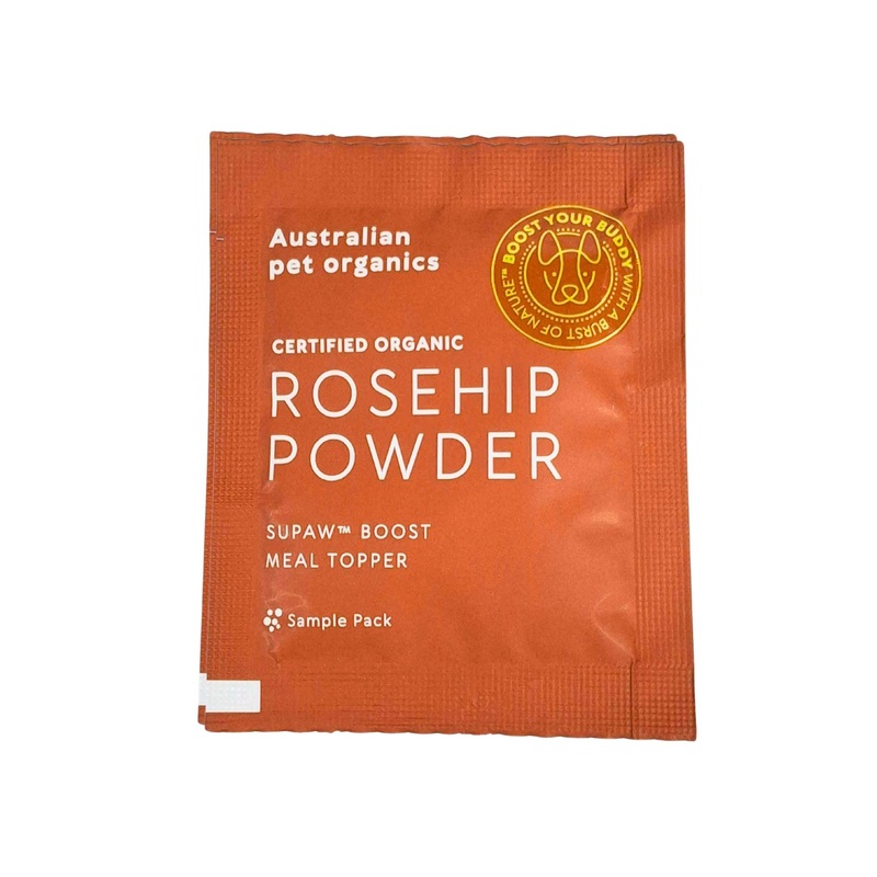 GIFT WITH PURCHASE >$120: Australian pet organics (Rose Hip Powder) Certified Organic Meal Topper for Dogs (1 x Trial Pack)