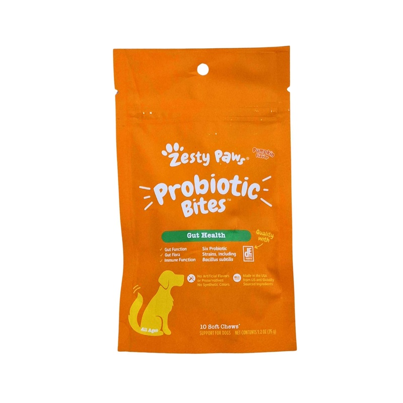 GIFT WITH PURCHASE >$120: Zesty Paws Probiotic Bites Gut Supplements Trial Pack (1 x Random Flavour)