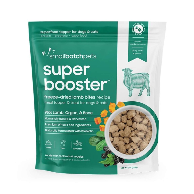 Small Batch Super Booster Freeze-Dried Meal Topper & Treat for Dogs & Cats (Lamb Bites)