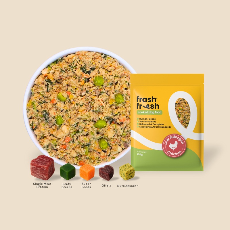 TRY & BUY: frashfresh Cooked Dog Food with NutriAbsorb (Low-Allergen CHICKEN)