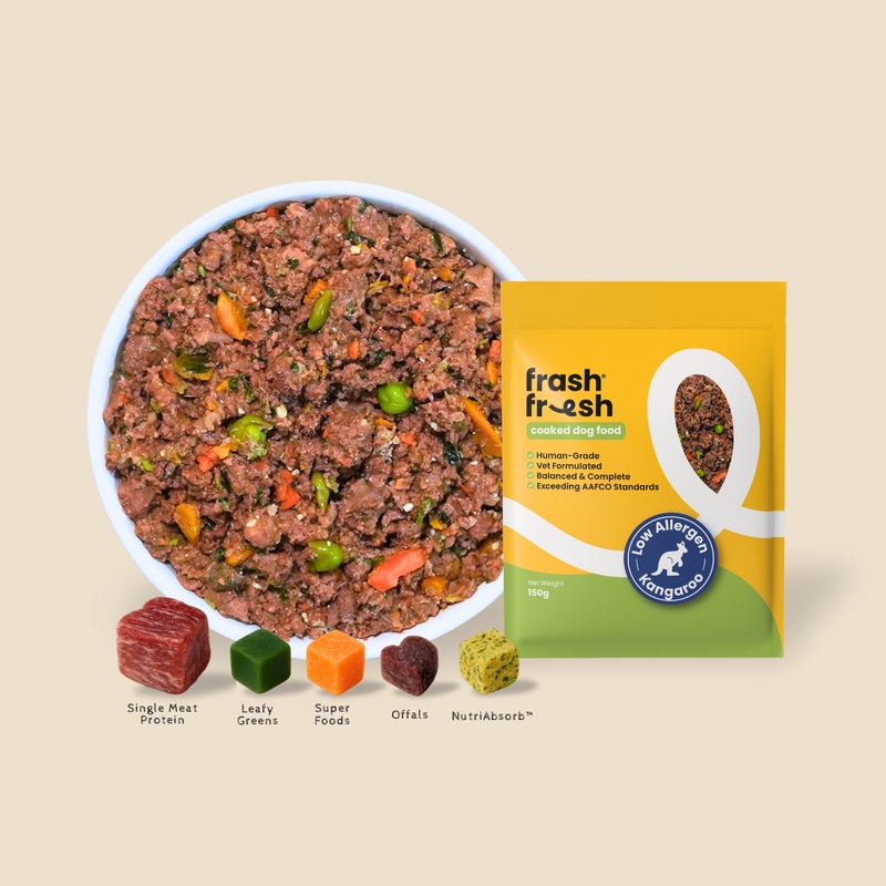 TRY & BUY: frashfresh Cooked Dog Food with NutriAbsorb (Low-Allergen KANGAROO)