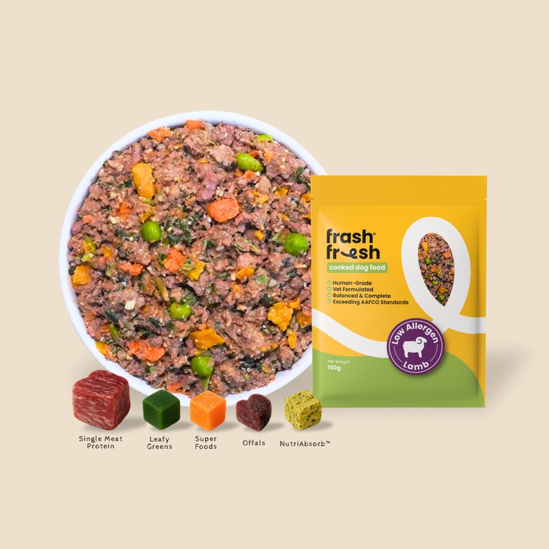 TRY & BUY: frashfresh Cooked Dog Food with NutriAbsorb (Low-Allergen LAMB)