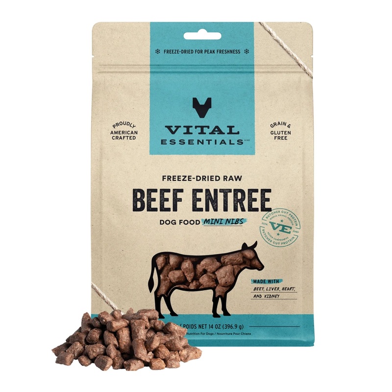 TRY & BUY: Vital Essentials Freeze Dried Raw MINI NIBS Dog Food (Beef)