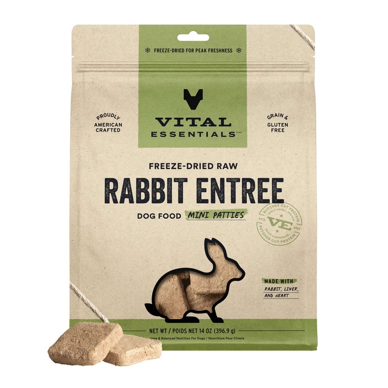 TRY & BUY: Vital Essentials Freeze Dried Raw MINI PATTIES Dog Food (Rabbit)