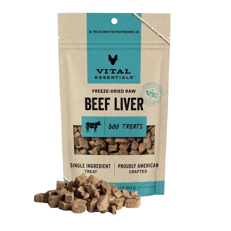 Vital Essentials Freeze Dried Raw Dog Treats (Beef Liver)