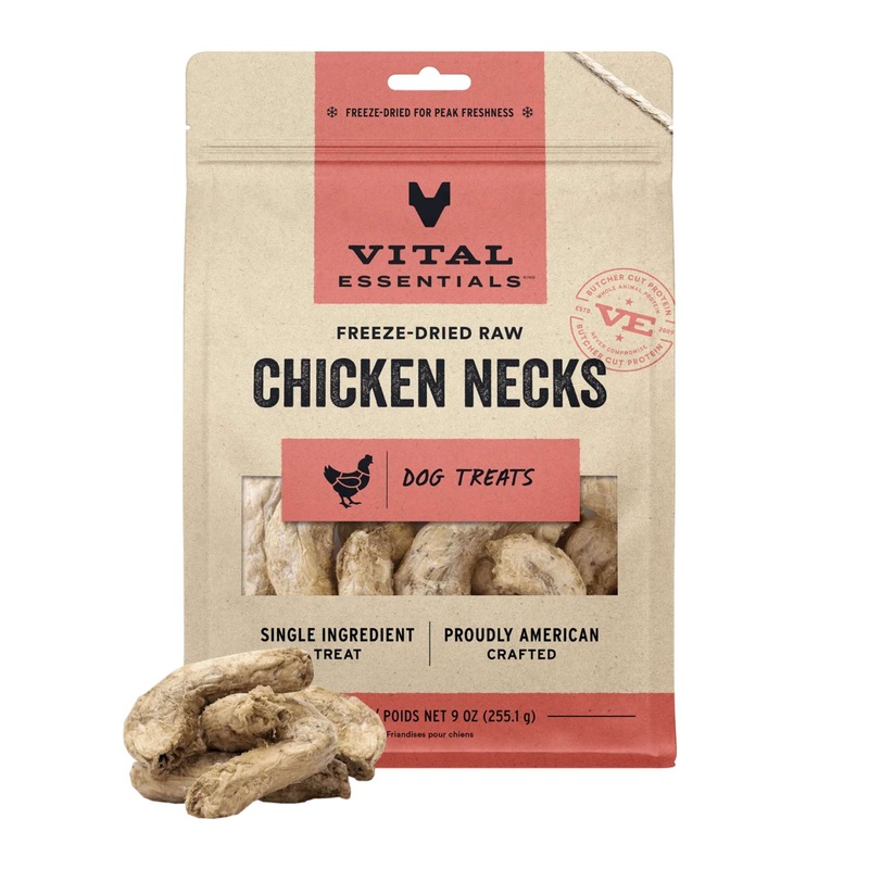 Vital Essentials Freeze Dried Raw Dog Treats (Chicken Neck)