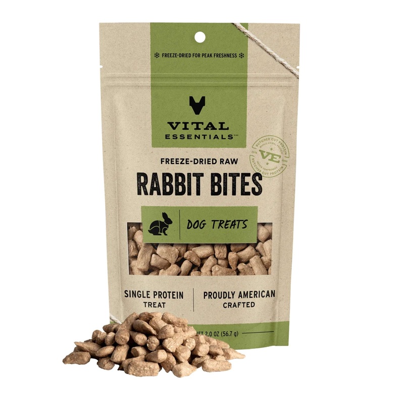Vital Essentials Freeze Dried Raw Dog Treats (Rabbit Bites)