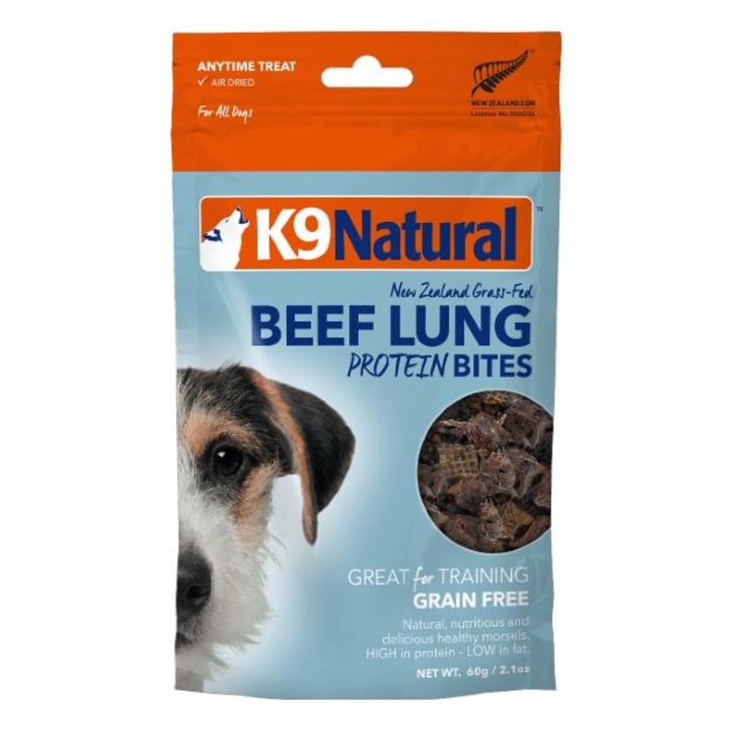 K9 Natural Freeze Dried Beef Lung Protein Bites Dog Treats