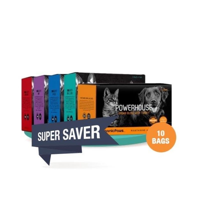Organic Paws Frozen Raw Dog Food (10-Case Saver Bundle)