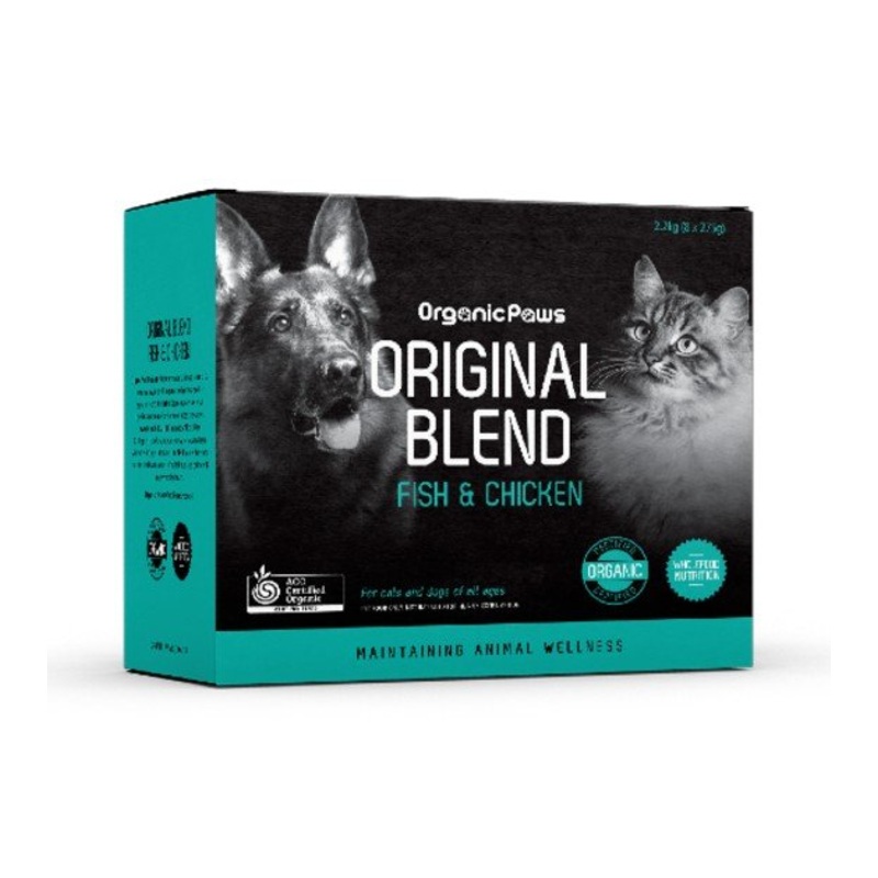Organic Paws Original Blend Fish & Chicken Frozen Raw Dog Food