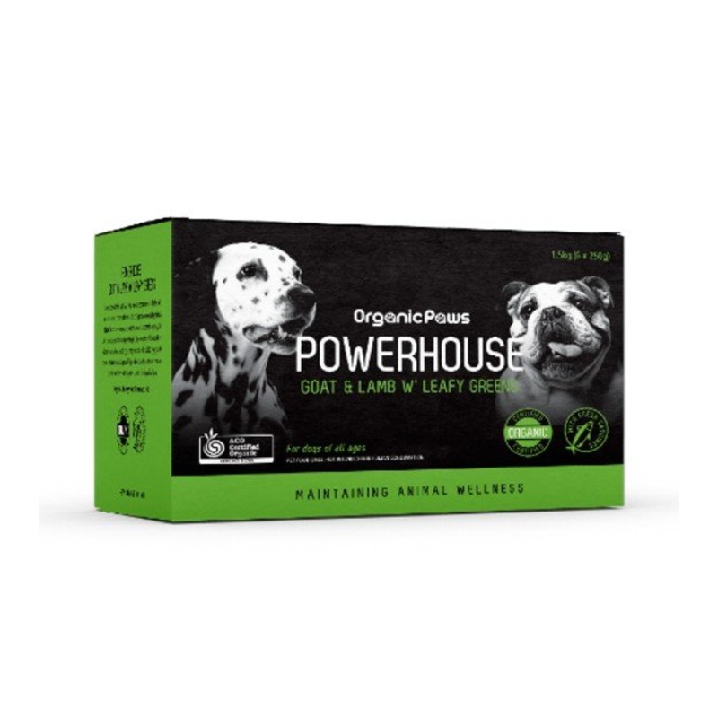 Organic Paws Powerhouse Goat & Lamb with Leafy Greens Frozen Raw Dog Food