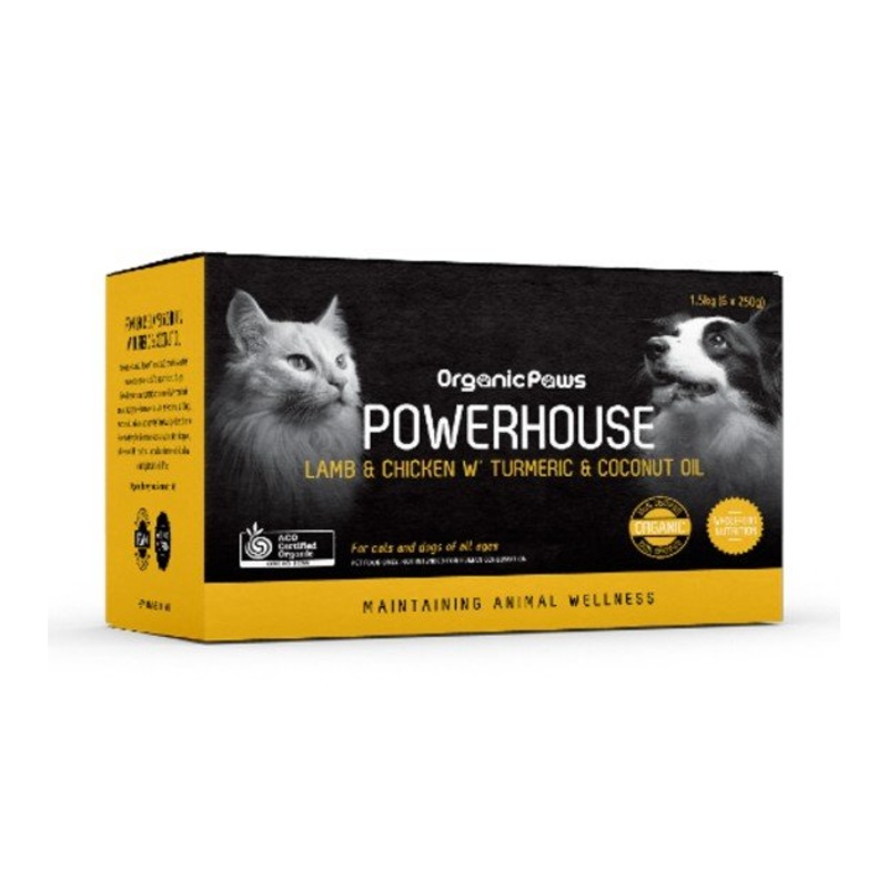 Organic Paws Powerhouse Lamb & Chicken with Turmeric & Coconut Oil Frozen Raw Dog Food