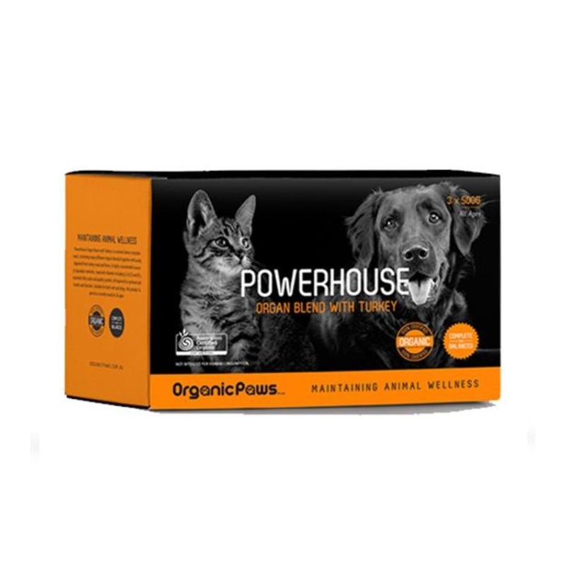 Organic Paws Powerhouse Turkey & Chicken Organ Blend Frozen Raw Dog Food