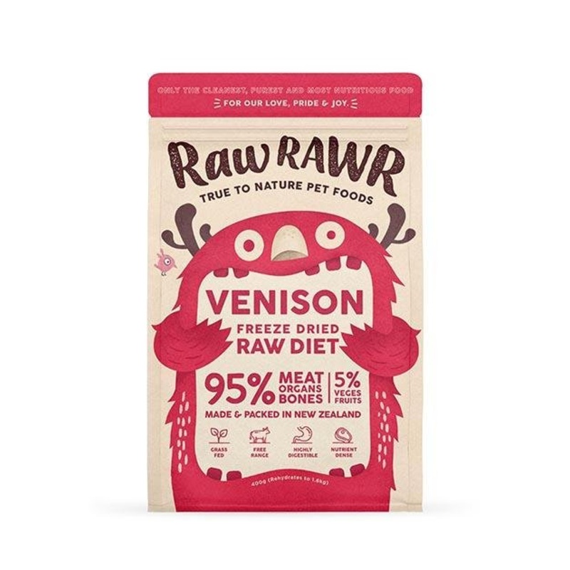 Raw Rawr's Freeze Dried Venison Balanced Diet Dog Food