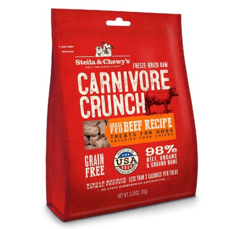 Stella & Chewy's Freeze Dried Carnivore Crunch Grass-Fed Beef Recipe Dog Treats
