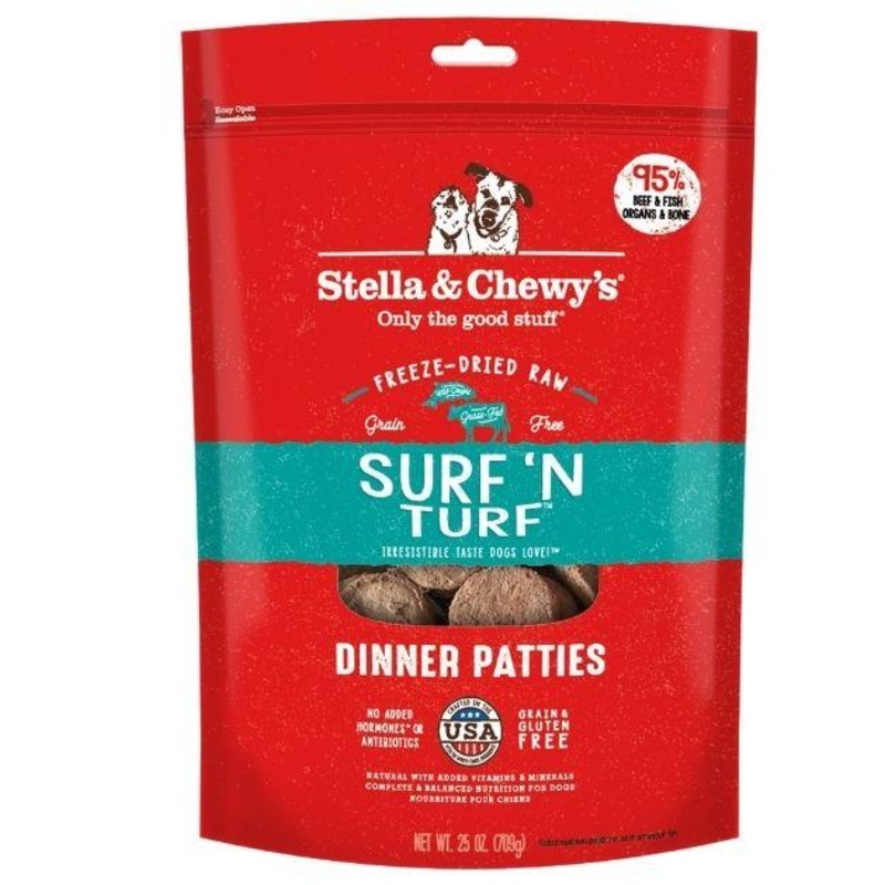 Stella & Chewys Freeze Dried Dinner Patties Dog Food (Surf N' Turf)