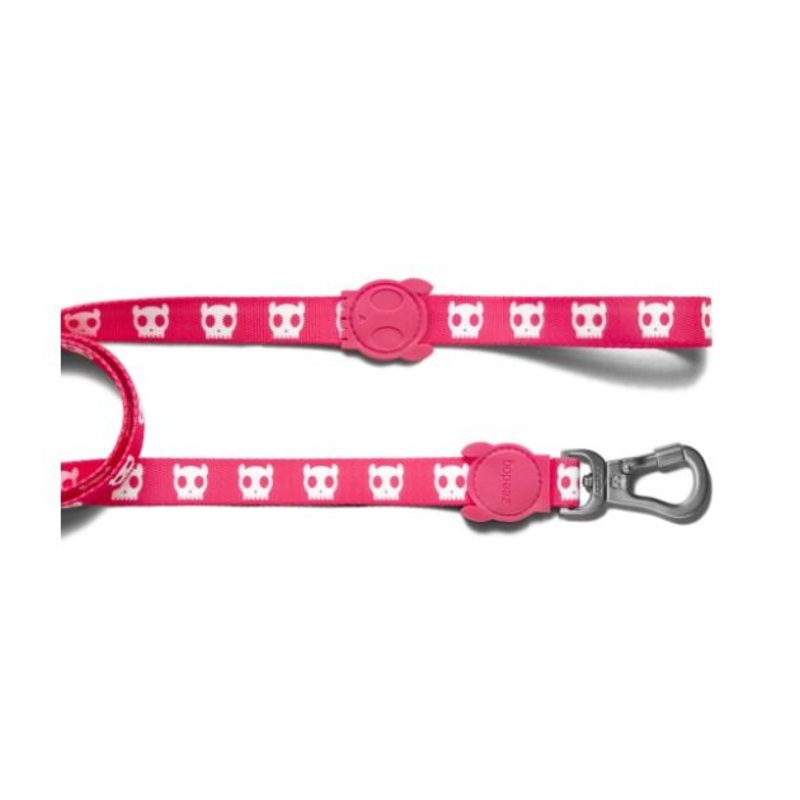 Zee.Dog Pink Skull Dog Leash