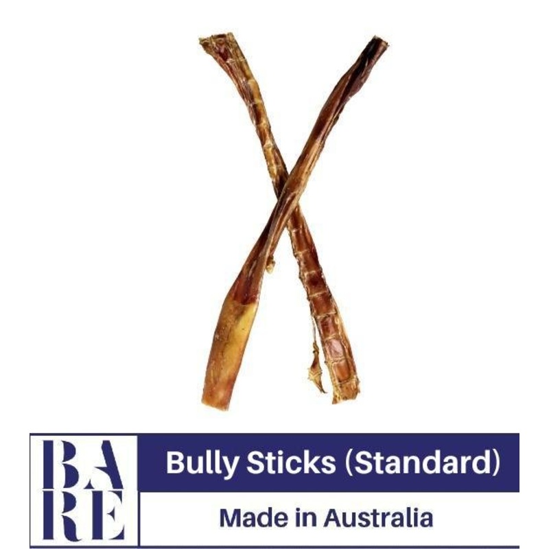 20% OFF: BARE Australian Premium Bully Sticks Dog Treats (Standard, 30cm Long Bully Sticks)
