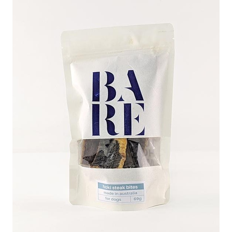 20% OFF: BARE Australian Premium Hoki Steak Bites Dog Treats