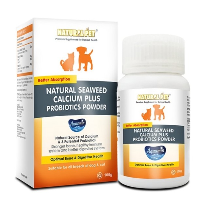 Natural Pet Natural Seaweed Calcium Plus Probiotics Powder for Cats & Dogs